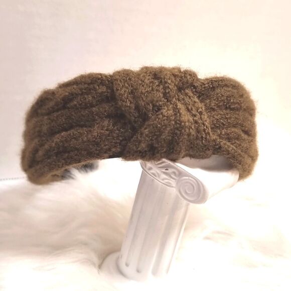 CABLE RIBBED SWEATER KNIT HEADBAND army green - Picture 2 of 6